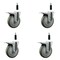 Service Caster 5'' Gray Poly Swivel 7/8'' Expanding Stem Caster Set Total Lock Brake, 4PK SCC-EXTTL20S514-PPUB-78-4 - alternate 1